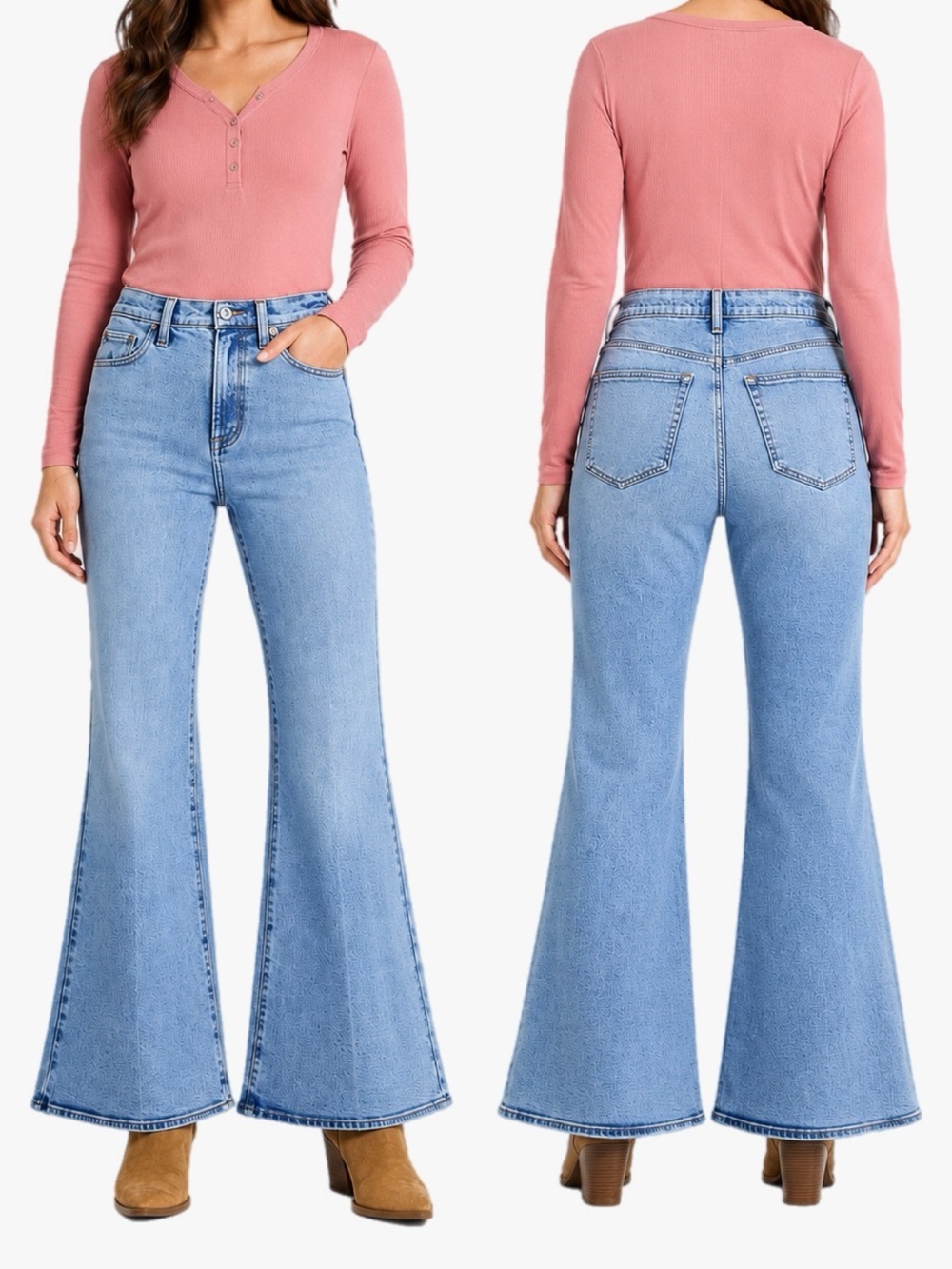 Universal Thread High Rise ’70s Flare Jeans Plus Size 14 Light Wash Denim
